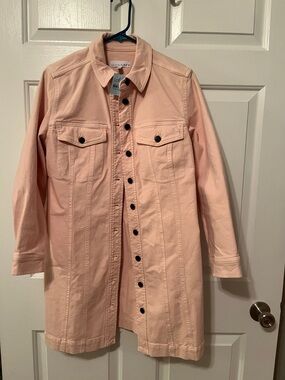 NWT LOFT Pink Long Sleeve denim mini dress